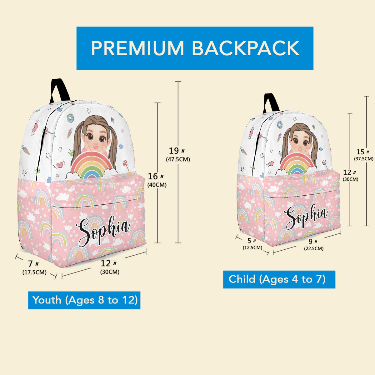 Rainbow Kids - Personalized Kid Backpack