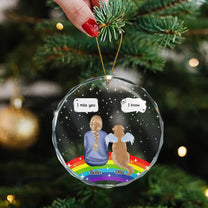 Rainbow Pet Memorial. Pet Loss - Personalized Glass Ornament