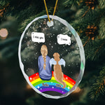Rainbow Pet Memorial. Pet Loss - Personalized Glass Ornament