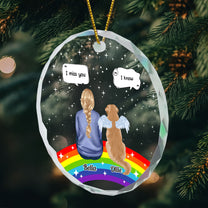 Rainbow Pet Memorial. Pet Loss - Personalized Glass Ornament