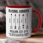 Raising Arrows Christian Father's Day Gift For Dad, Husband With Kids' Names - White Ver - Personalized Mug