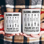Raising Arrows Christian Father's Day Gift For Dad, Husband With Kids' Names - White Ver - Personalized Mug