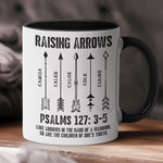 Raising Arrows Christian Father's Day Gift For Dad, Husband With Kids' Names - White Ver - Personalized Mug