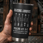 Raising-Arrows-Christian-Father'S-Day-Gift-For-Dad,-Husband-With-Kids'-Names-Personalized-Tumbler-1