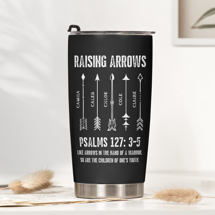 Raising-Arrows-Christian-Father'S-Day-Gift-For-Dad,-Husband-With-Kids'-Names-Personalized-Tumbler-2