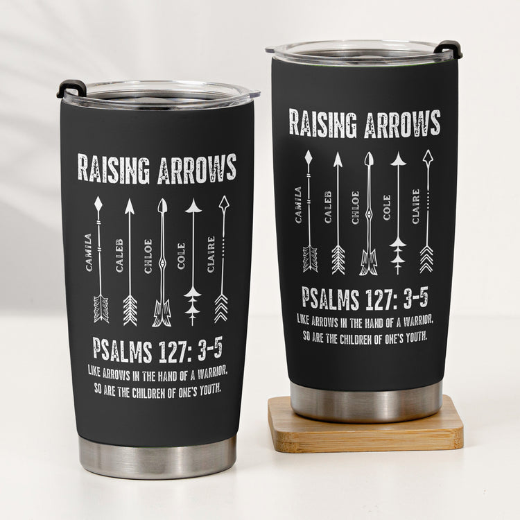 Raising-Arrows-Christian-Father'S-Day-Gift-For-Dad,-Husband-With-Kids'-Names-Personalized-Tumbler-3