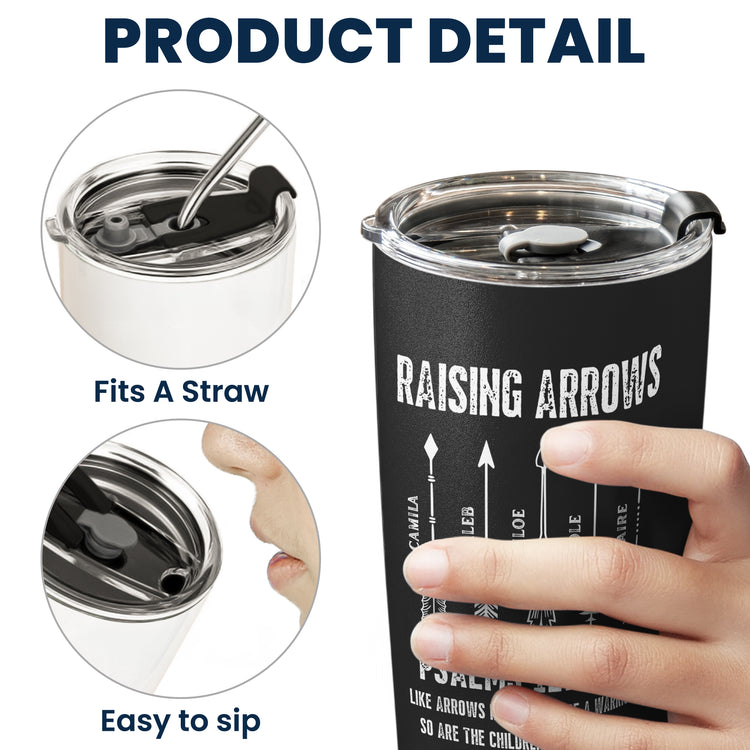 Raising-Arrows-Christian-Father'S-Day-Gift-For-Dad,-Husband-With-Kids'-Names-Personalized-Tumbler-4