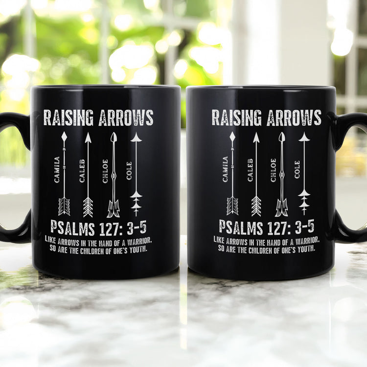 Raising-Arrows-Christian-Father's-Day-Gift-For-Dad,-Husband-With-Kids'-Names-Black-Ver-Personalized-Mug-3