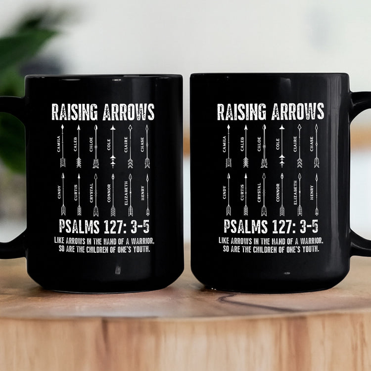 Raising-Arrows-Christian-Father's-Day-Gift-For-Dad,-Husband-With-Kids'-Names-Black-Ver-Personalized-Mug-4