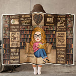 Reading Blanket Just A Girl Who Loves Books - Personalized Wearable Blanket Hoodie - Gift For Daughter