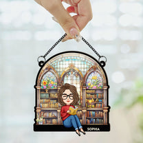 Reading Book New Version - Personalized Window Hanging Suncatcher Ornament