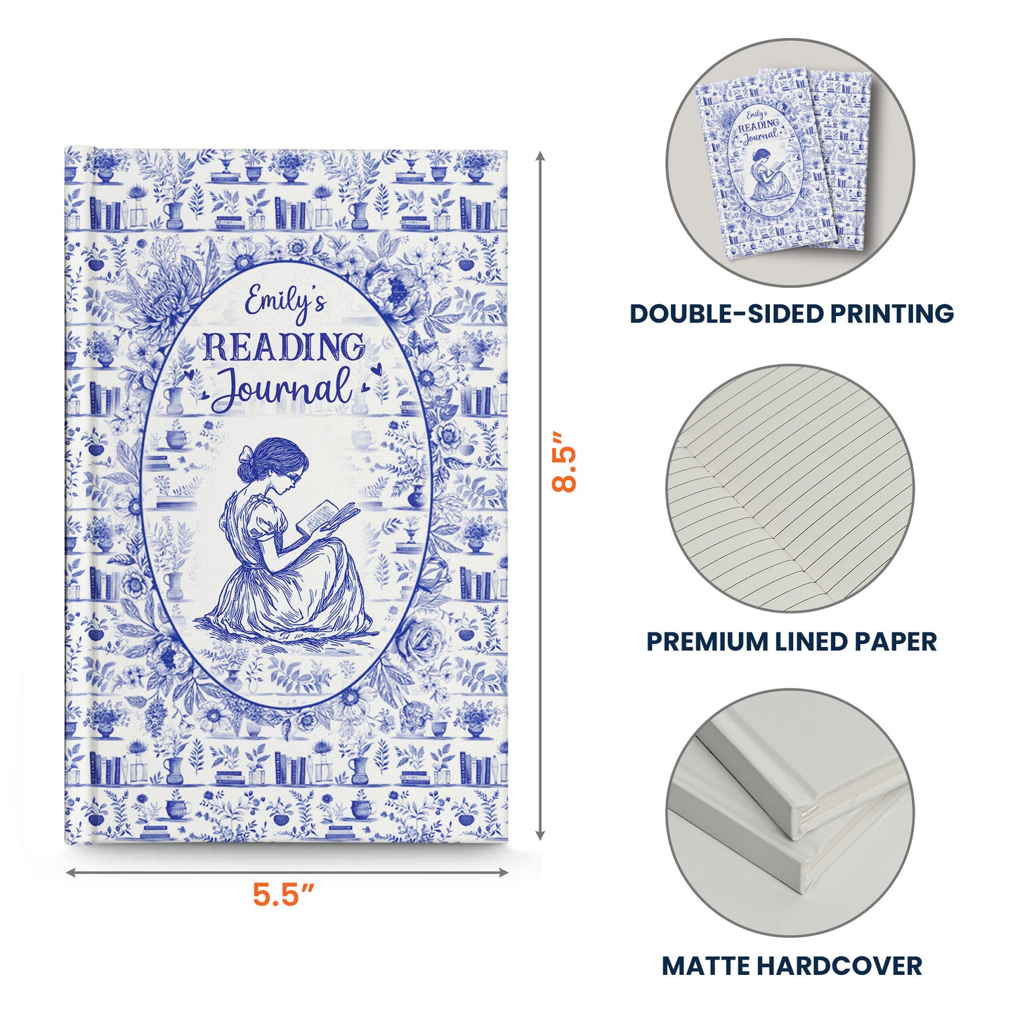 Reading Journal - Personalized Hardcover Journal