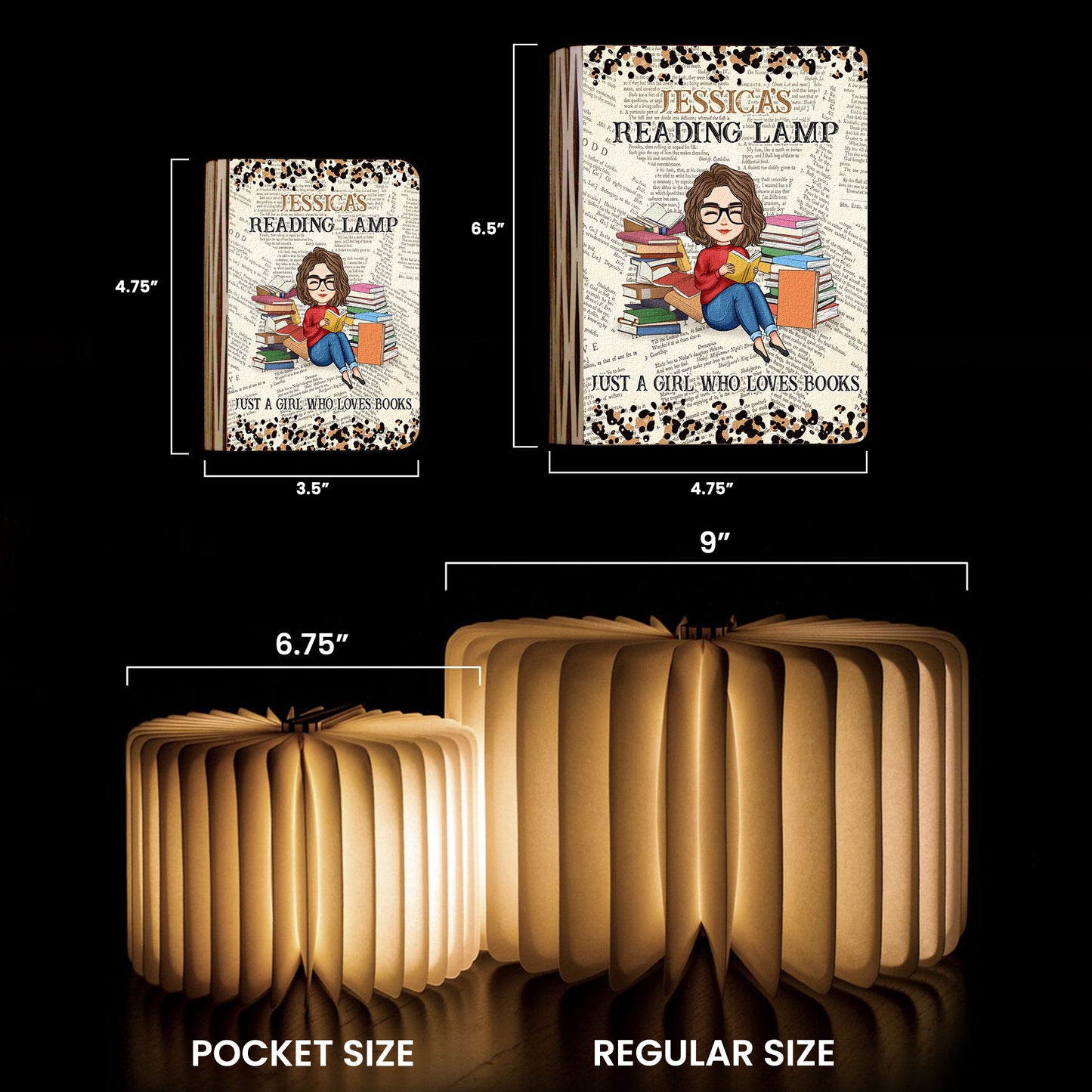 Reading Lamp Just A Girl Who Loves Books - Personalized Book Lamp