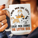 Real Men Like Cats Great Men Change The Litter Box - Personalized Mug