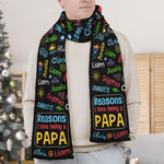 Reasons I Love Being A Papa - Personalized Fleece Scarf