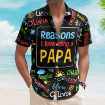 Reasons I Love Being A Papa - Personalized Hawaiian Shirt