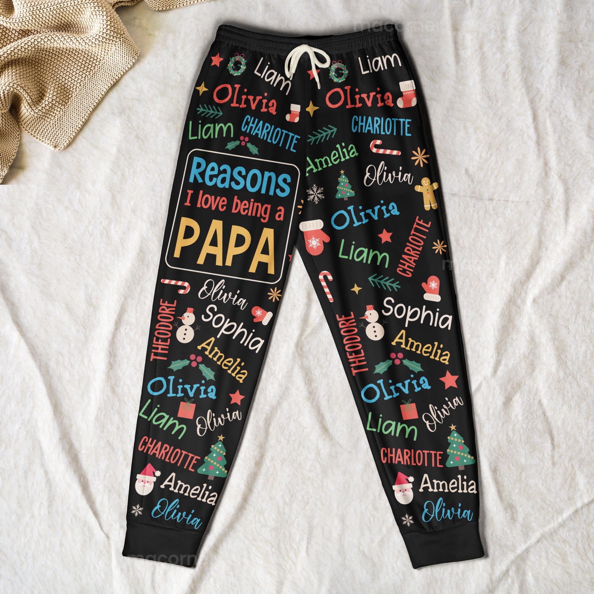 Reasons I Love Being A Papa - Personalized Sweatpants, Lounge Pants With Pockets