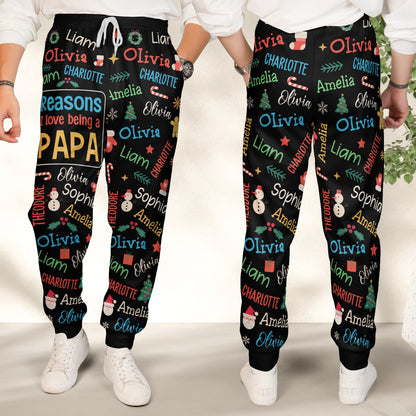 Reasons I Love Being A Papa - Personalized Sweatpants, Lounge Pants With Pockets