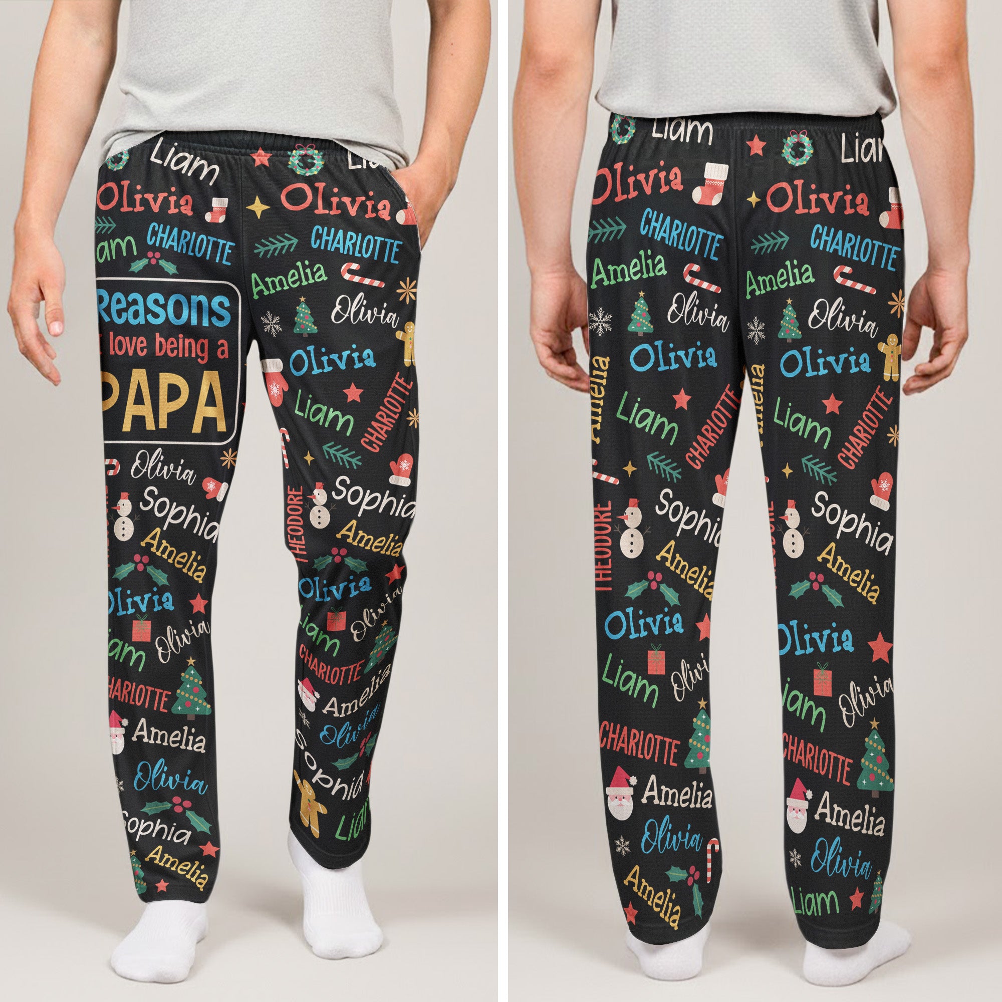 Reasons I Love Being A Papa - Personalized Sweatpants, Lounge Pants With Pockets