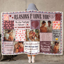 Reasons I Love You - Personalized Photo Wearable Blanket Hoodie