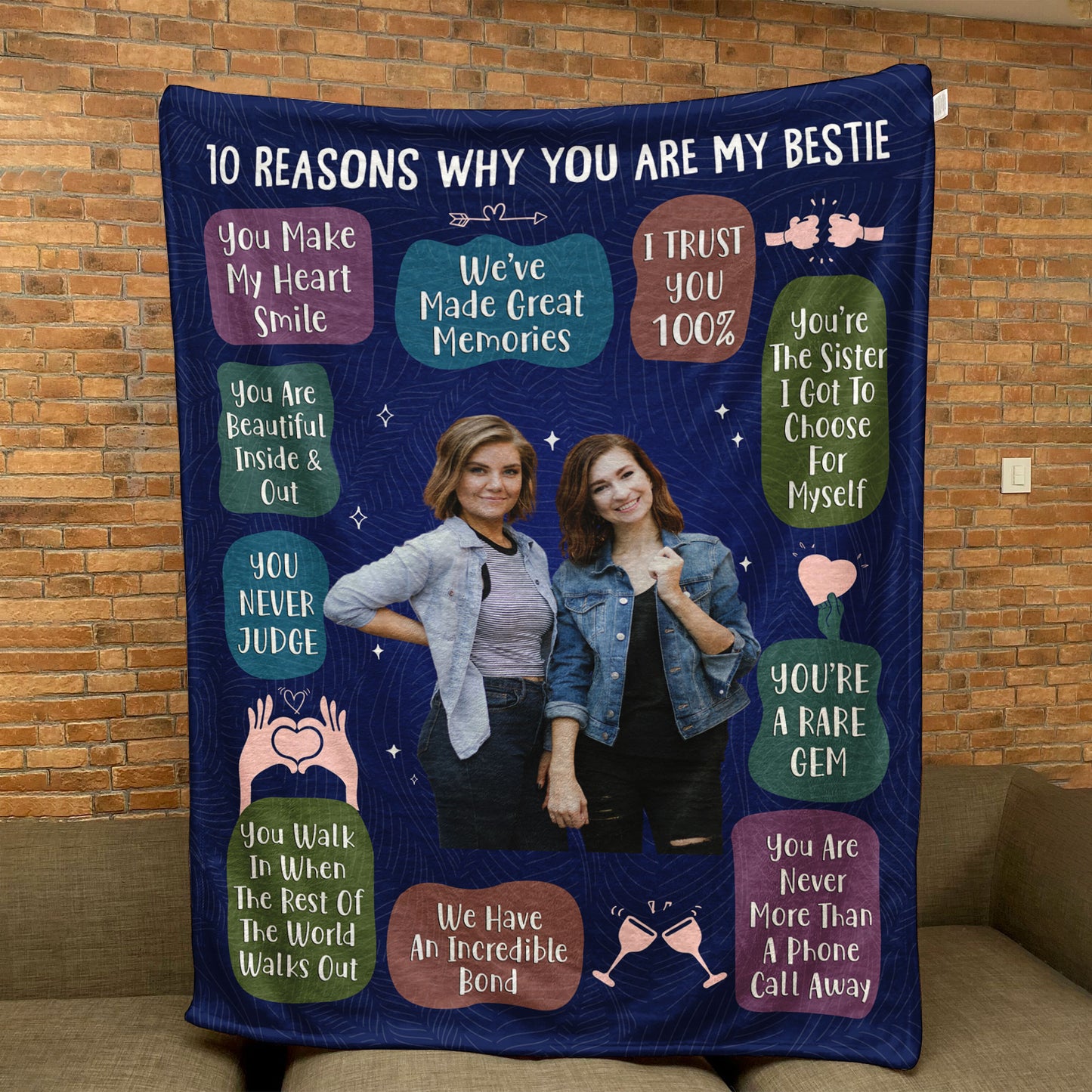 Reasons Why You Are My Bestie - Personalized Photo Blanket