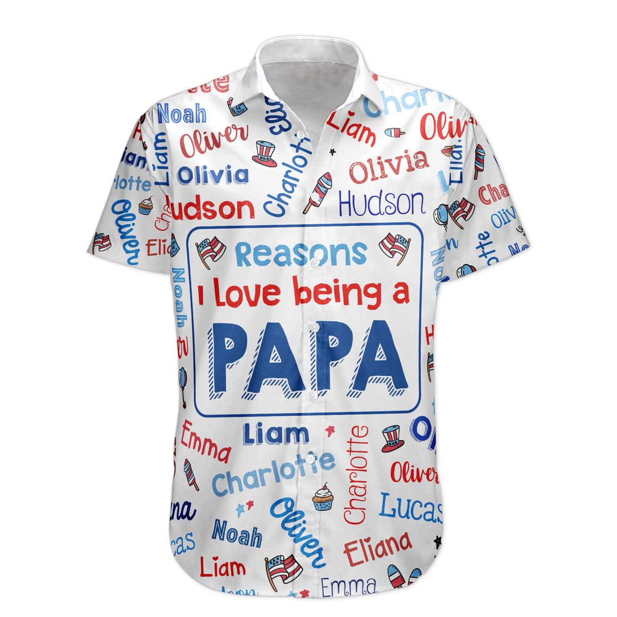Reasons-I-Love-Being-A-Papa-Usa-250-Patriotic-Kid-Names-Personalized-Hawaiian-Shirt-4