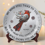 Red Cardinal My Mind My Heart My Soul - Personalized Ceramic Plate