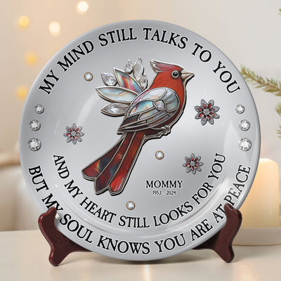 Red Cardinal My Mind My Heart My Soul - Personalized Ceramic Plate