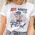 Red White And Feral/Bruh/Boujee/Goose 4th Of July - Personalized Shirt