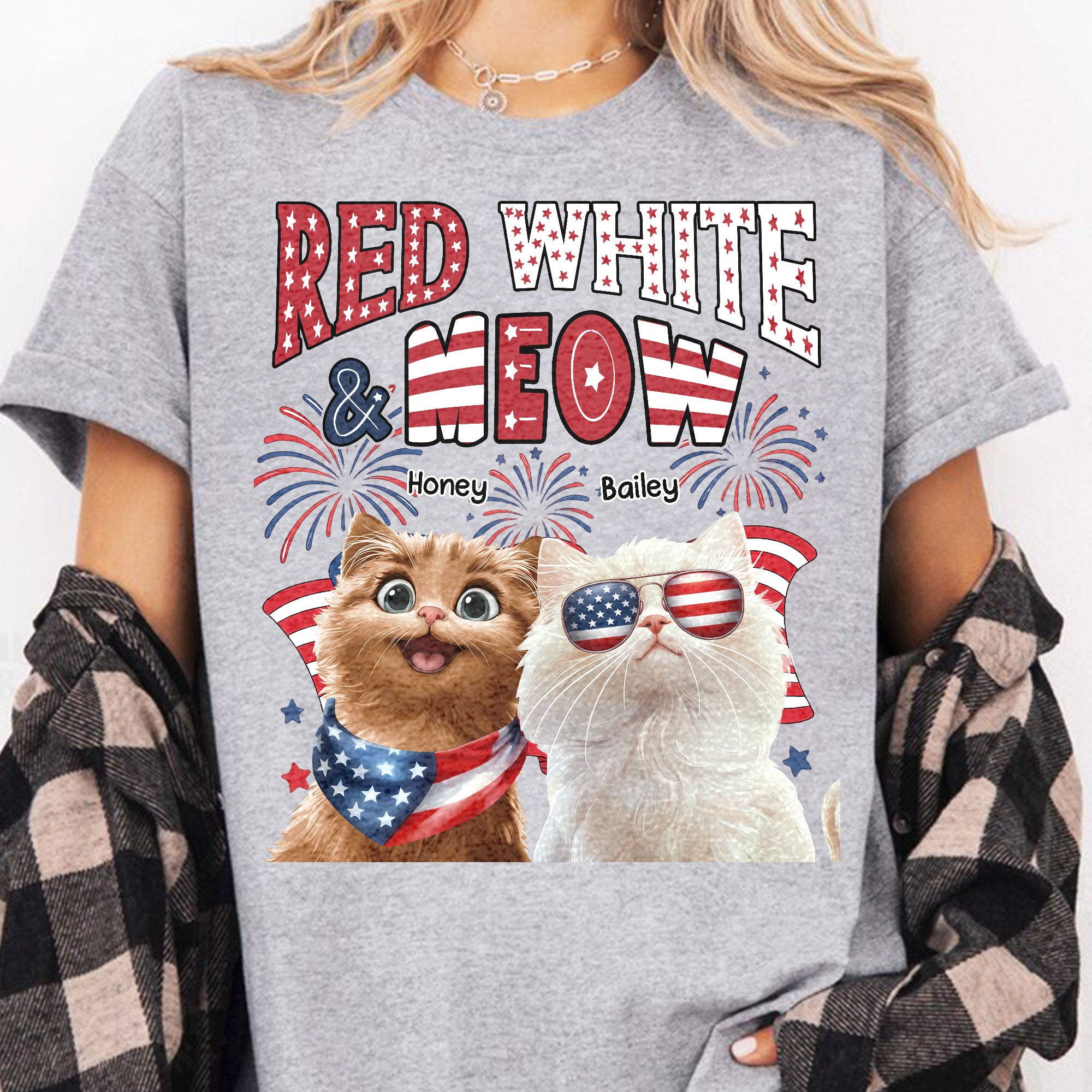 Red White Meow - Personalized Shirt