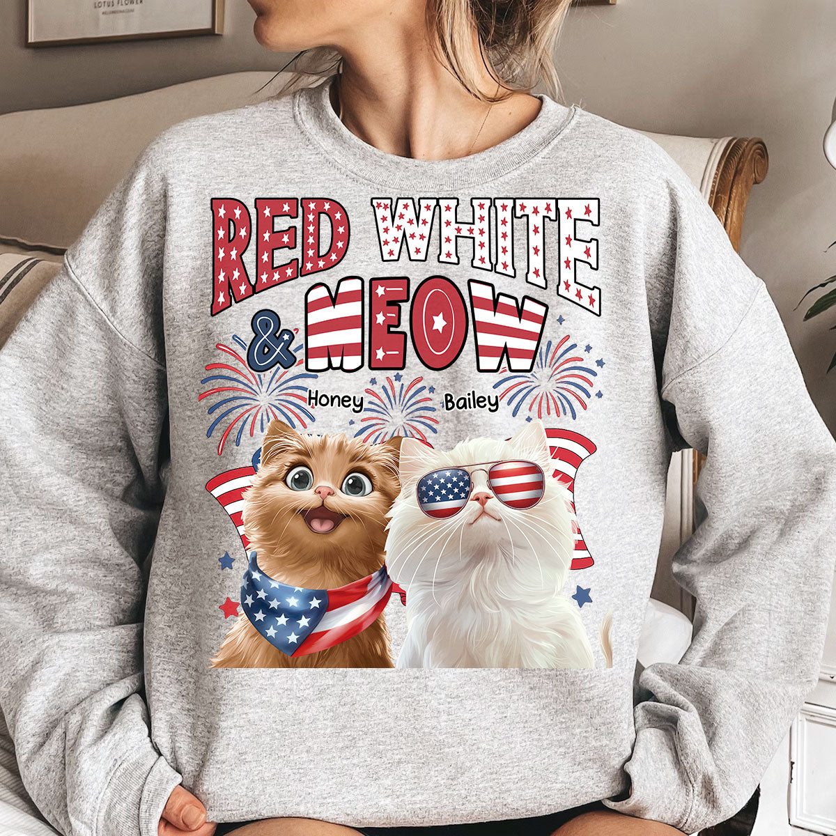 Red White Meow - Personalized Shirt