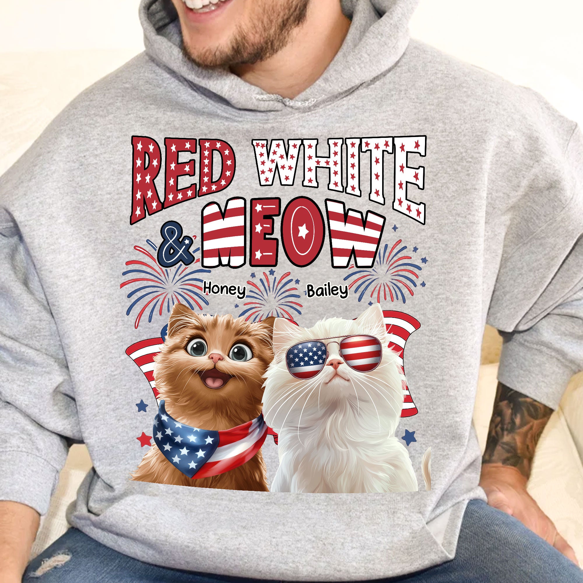 Red White Meow - Personalized Shirt