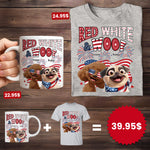 Red White Woof - Custom Independence Day Gift Set For Pet Parents