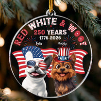Red White Woof - Personalized Acrylic Ornament