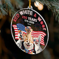 Red White Woof - Personalized Acrylic Ornament