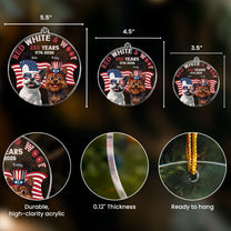 Red White Woof - Personalized Acrylic Ornament