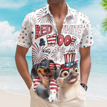Red White Woof - Personalized Hawaiian Shirt