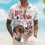 Red White Woof - Personalized Hawaiian Shirt