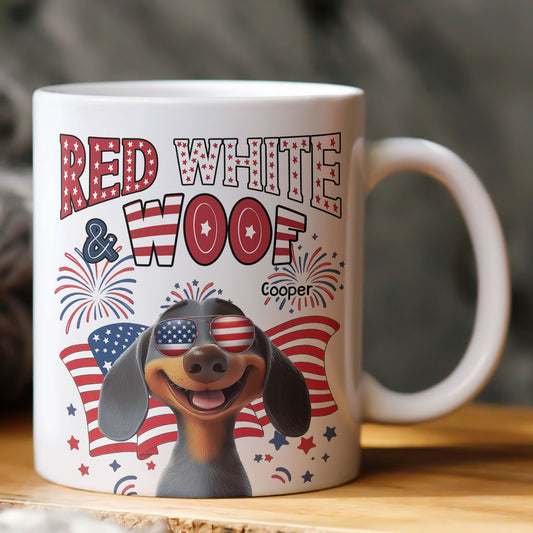 Red White Woof - Personalized Mug