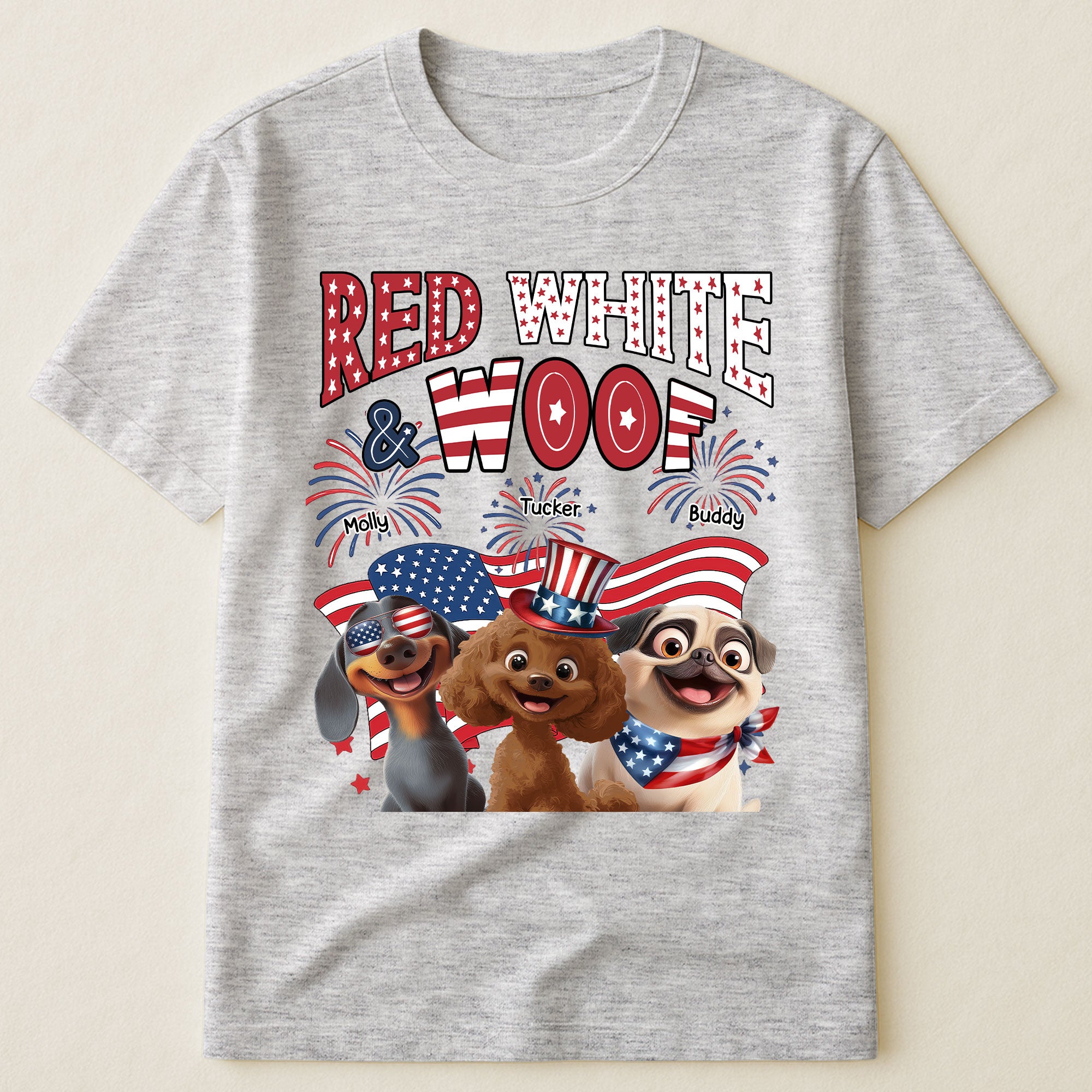 Red White Woof - Personalized Shirt