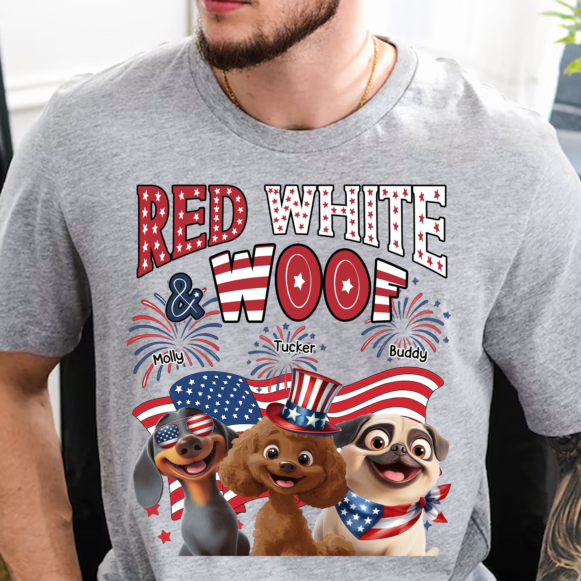 Red White Woof - Personalized Shirt
