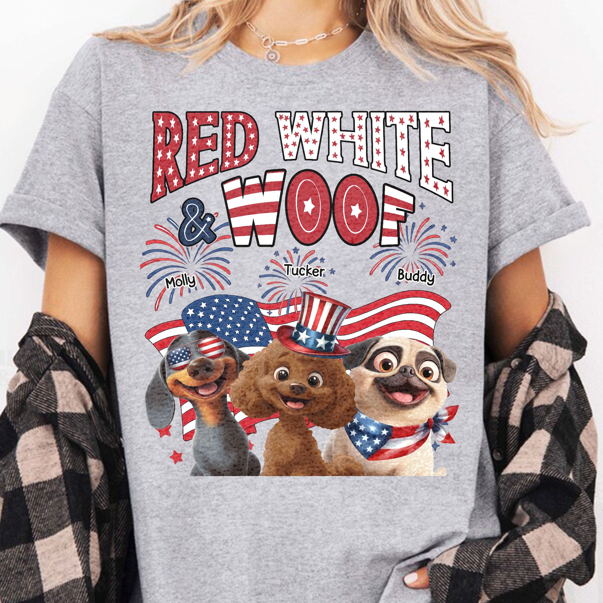 Red White Woof - Personalized Shirt