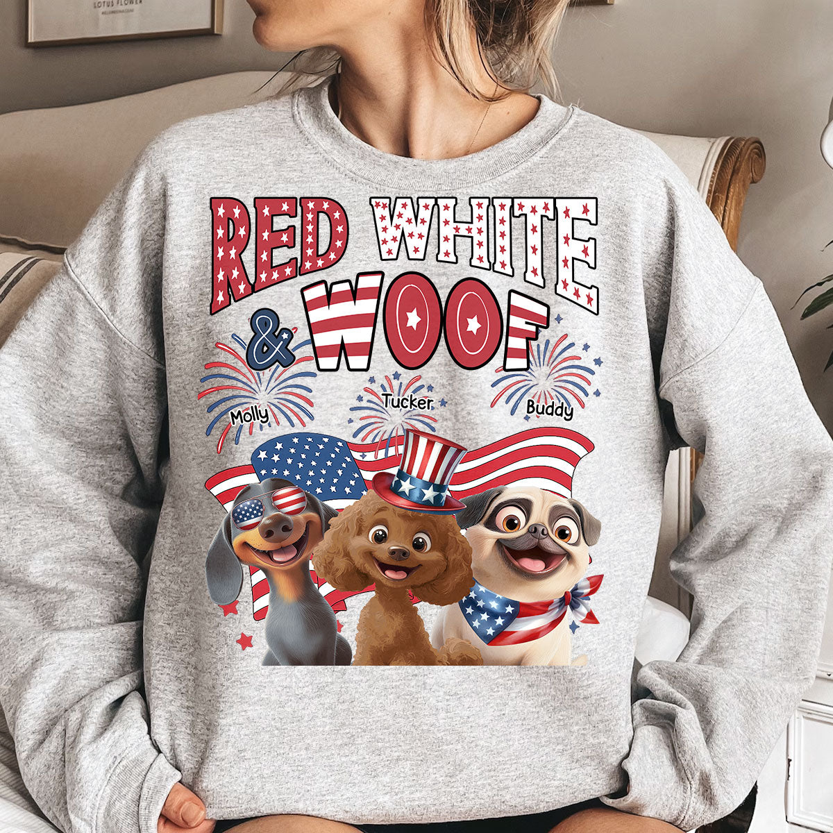 Red White Woof - Personalized Shirt