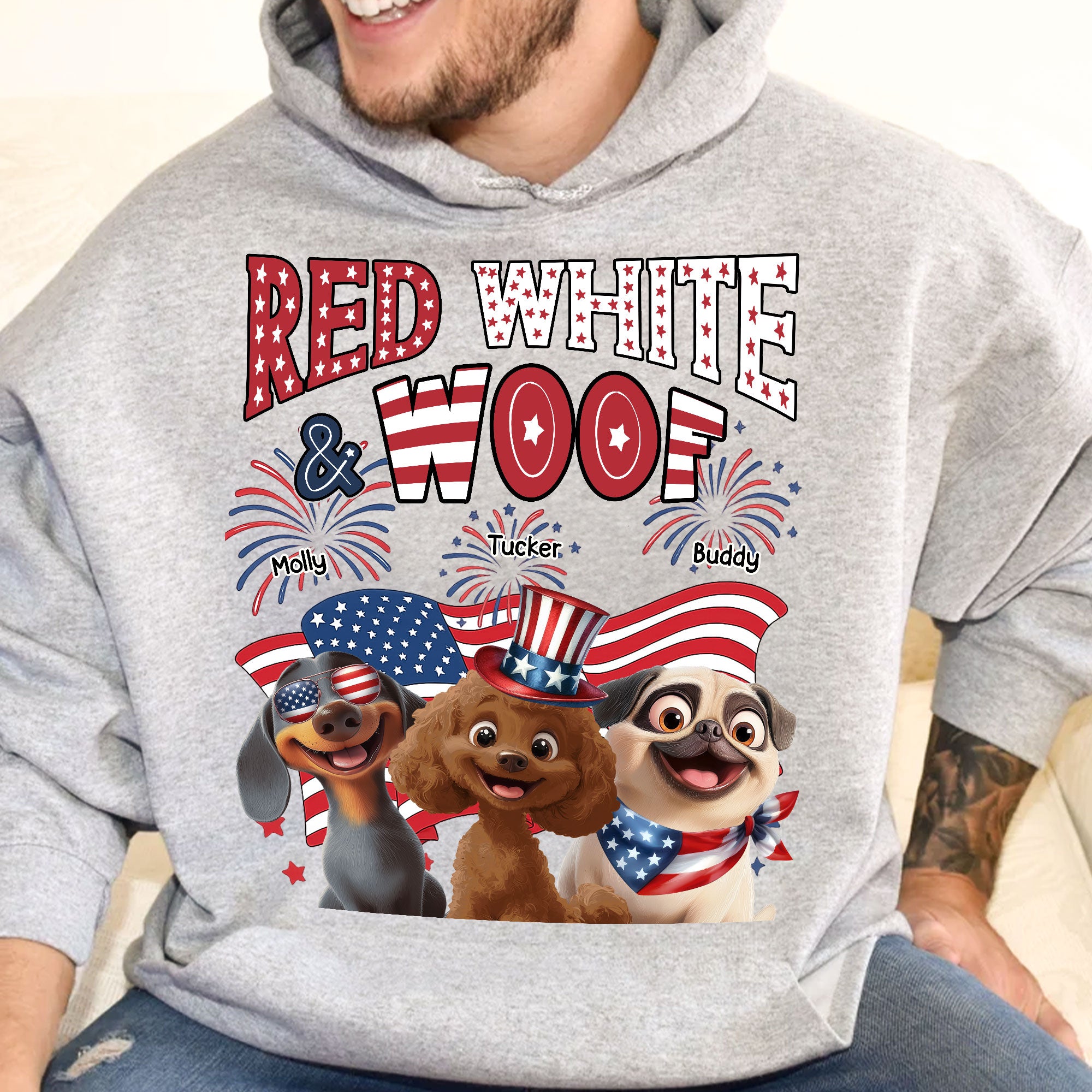 Red White Woof - Personalized Shirt