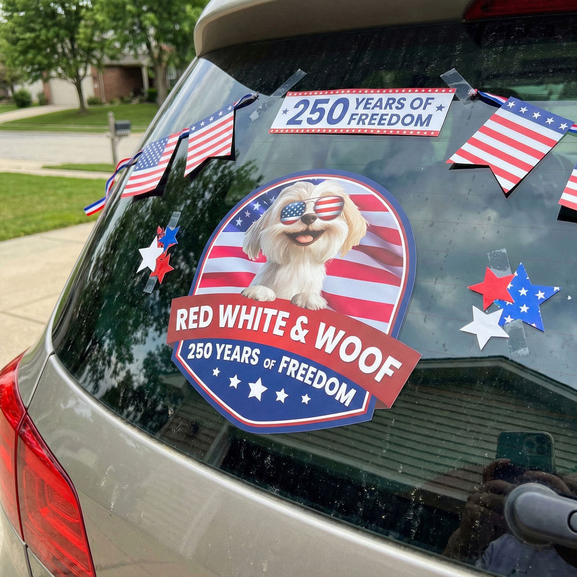 Red White & Woof 250 Years Of Freedom - Personalized Decal