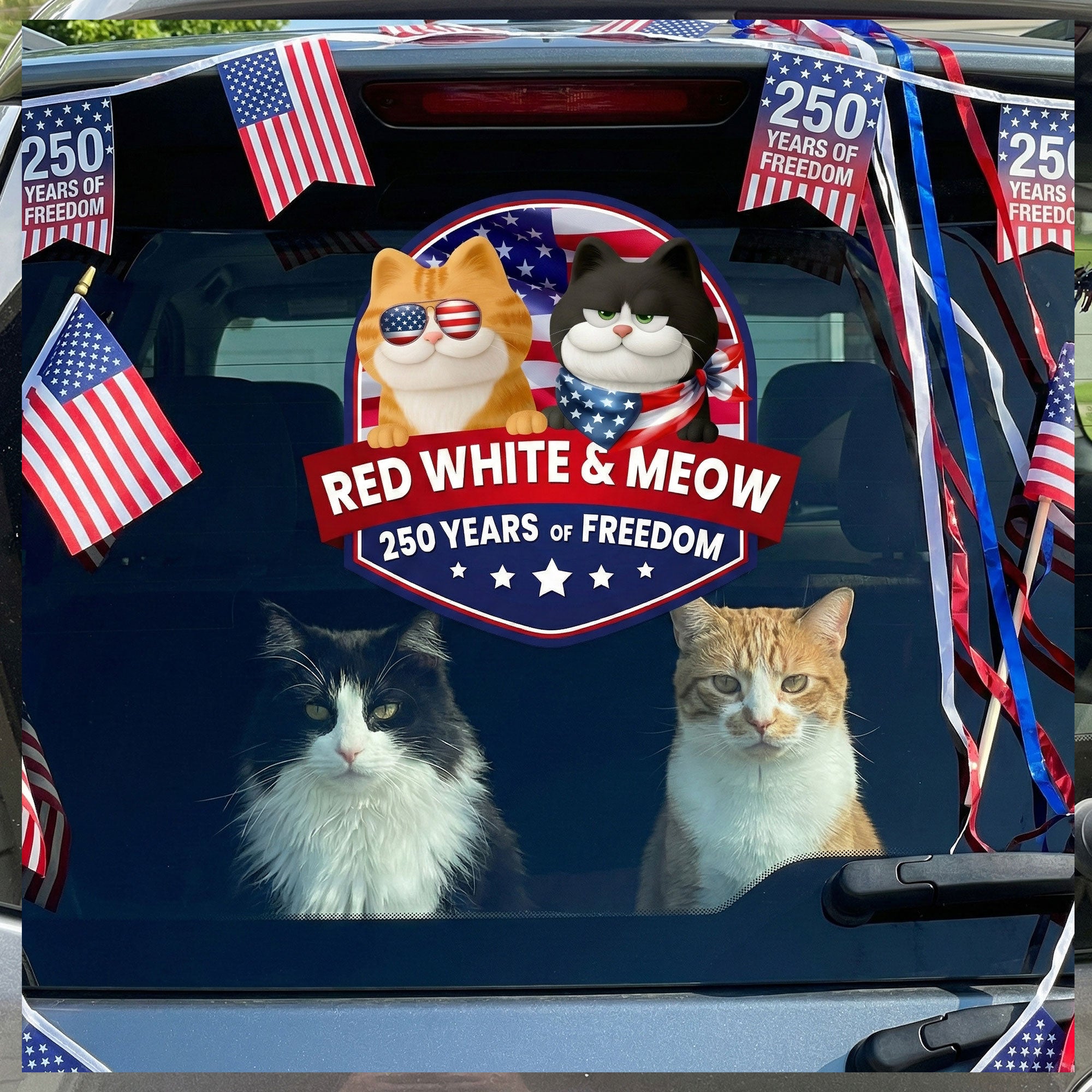 Red White & Woof 250 Years Of Freedom - Personalized Decal