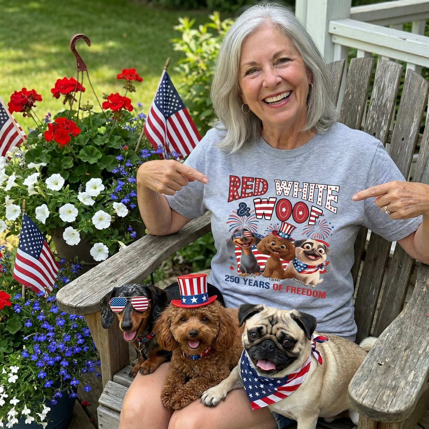 Red White & Woof 250 Years Of Freedom - Personalized Shirt