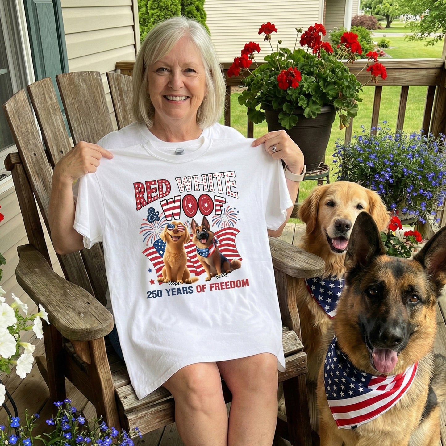 Red White & Woof 250 Years Of Freedom - Personalized Shirt