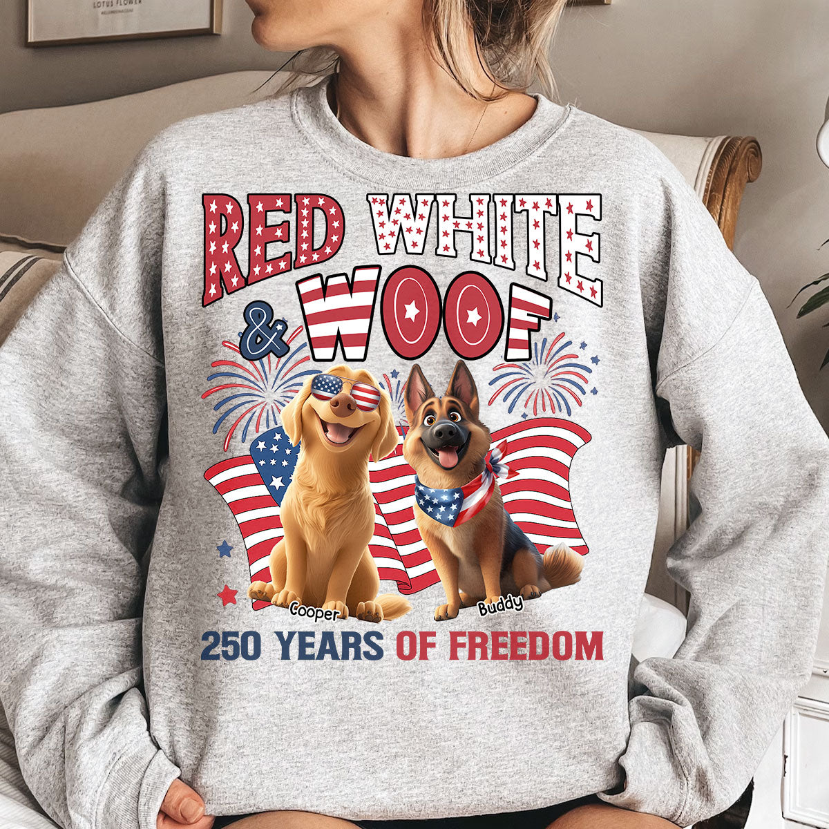Red White & Woof 250 Years Of Freedom - Personalized Shirt