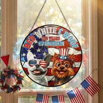 Red White & Woof - 250Th Anniversary - Personalized Stained Glass Window Hanging Suncatcher